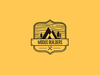 Modus Builders Logo brand identity brown builder industry logo design vintage logo wood