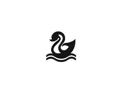 Swan Mark black design logo mark swan white