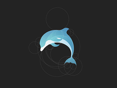 Dolphin animal animal logo blue circle geometry design dolphin graphic illustration logo mark