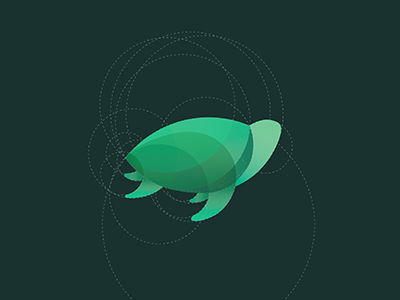 Turtle animal mark animals circle design graphic green grid design illustration logo design turtle