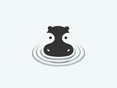 Minimal Hippo animal logo animals graphic designer hippo illustration logo design minimal