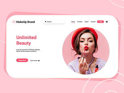 cosmetics landing page cosmetics makeup minimal ui uiuxdesign ux web webdesign website