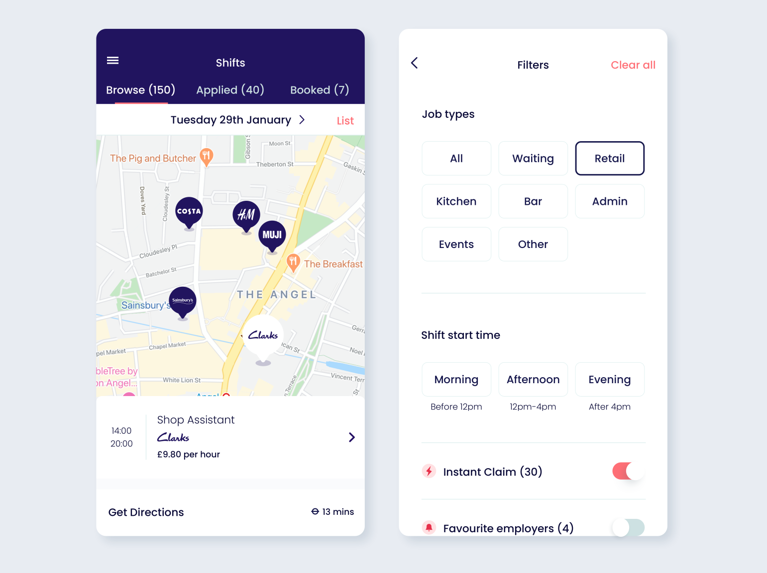 map view and filers for flexible work by sarah on Dribbble