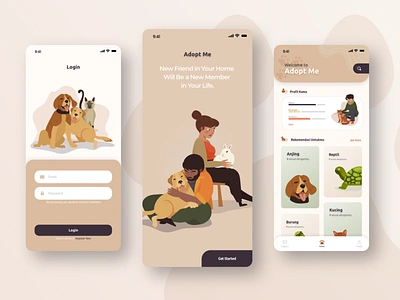 Adopt Me App app design illustration mobileapps ui uidesign uiux ux uxdesign