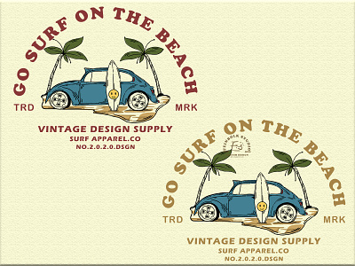GO SURF ON THE BEACH branding design hand drawn icon illustration illustrator logo tshirtdesign typography ui ux vector vintage