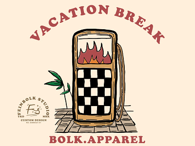 VACATION BREAK artwork branding design hand drawn illustration illustrator logo tshirtdesign vector vintage