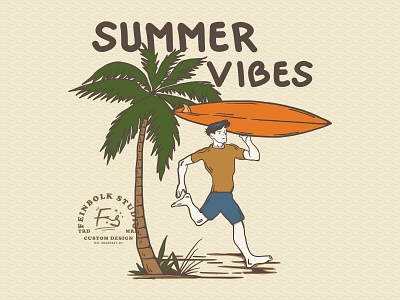 SUMMER VIBES artwork branding design hand drawn illustration illustrator logo tshirtdesign vector vintage