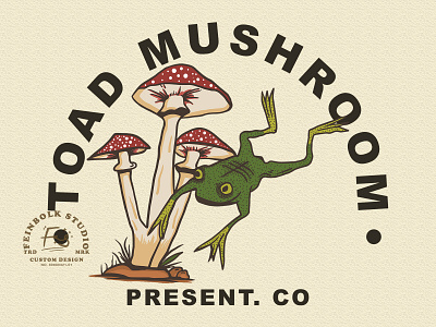 TOAD MUSHROOM artwork branding design hand drawn illustration illustrator logo tshirtdesign vector vintage