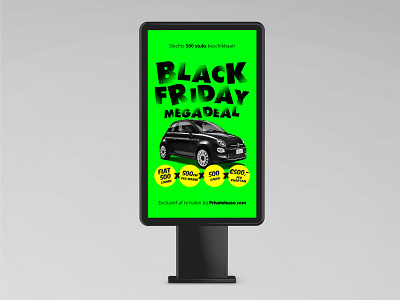 Privatelease.com advertising concept for Black Friday Deal advertisment billboard black friday branding car design fluorescent graphic design poster print