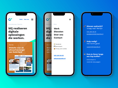Clearsite.nl (mobile first) redesign agency branding content content design creative design footer homepage menu mobile mobile first mobile redesign rebranding redesign responsive ui ux web design website website redesign