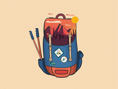 Woodscouts Adventure Backpack Illustration adventure illustration illustrator volos