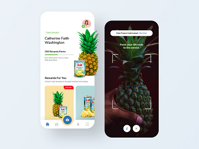 Dole — Rewards App with Augmented Reality app app design augmented reality clean design minimal mobile mobile design rewards rewards app rewards design ui ui design uiux user experience user interface ux ux design visual