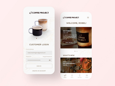 Coffee Project — Ordering App UI Design