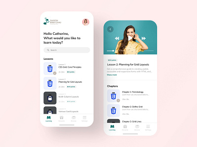 Binh Chau — Learning App UI Design app app design clean design learning learning app minimal mobile mobile design simple ui user experience user interface ux visual