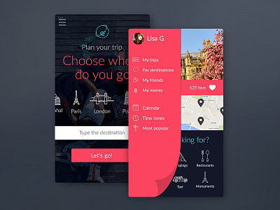 Dribbble Plan cta design menu mobile phone plan restaurants trips ui ux visit