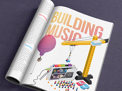 music: how it is made baloon design illustration magazine music people simple square vector