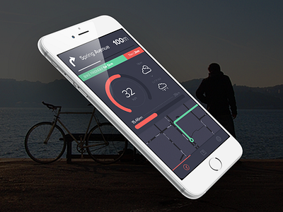bike tour app app application bike dark design ios mobile navigation ui