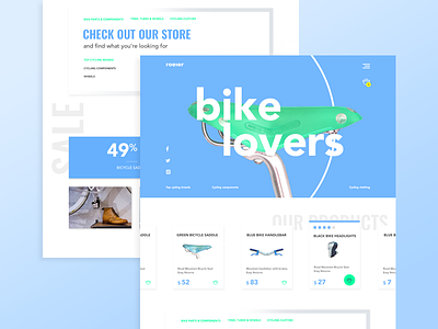 Bike shop bike biking bold ecommerce landing page neon shop ui ux webdesign website
