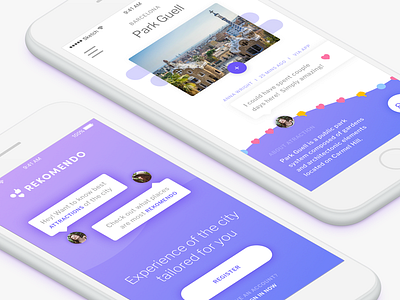 Rekomendo App app guide mobile app reviews travel ui ux webdesign