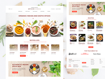 Spices online store cook cooking homepage onlinestore spices ui ux web website