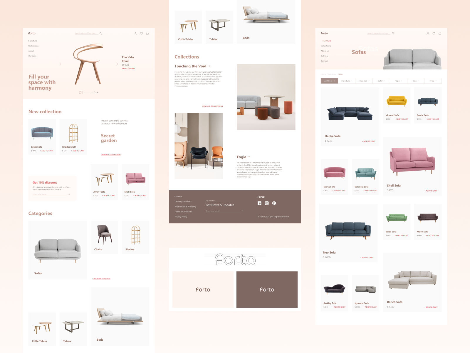 Forto modern furniture online store by Katie Pushkina on Dribbble