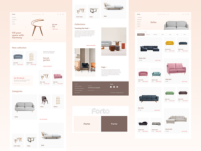 Forto - modern furniture online store ecommerce furniture interior logo minimalist modern online store ui ux website