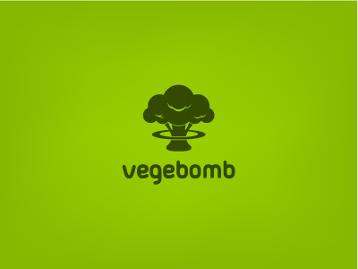 vegebomb one color bomb broccoli logo logotype opos vege vegebomb