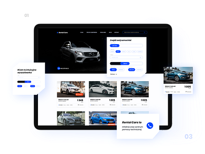 Rental car company website – UX/UI design automotive blue blue and black car rental car ui design ux ui web design