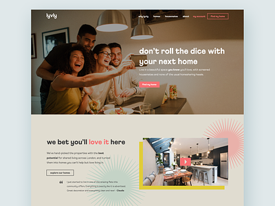 Lyvly — Website colorful colors homepage london lyvly renting ui webdesign webflow website