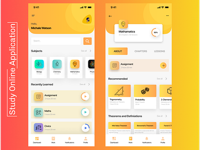 Interaction Design for Study Online Application design graphicdesign illustration ui uidaily uidesign uidesigner uimobile uiux ux ux design uxdesigns vector