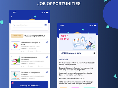 Job Opportunities app branding design graphicdesign home screen illustration ui uidesign ux vector