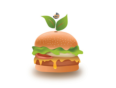 Vegetarian Burger animation branding graphic design logo