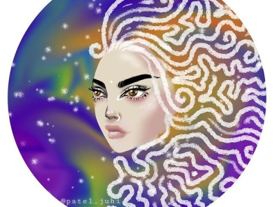 Maze trough the galaxy aesthetic art clip studio paint design digital art digital illustration digital painting digitalart eyes flat galaxy graphic design illustration illustrator powerful sketch sparkles strong women woman portrait women in illustration