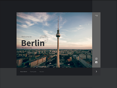 Berlin berlin city city guide cityscape dark mode homepage travel ui ux web webdesign world