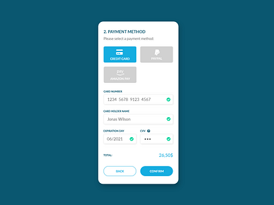 Daily UI 002 - Credit Card Checkout app dailyui design ui