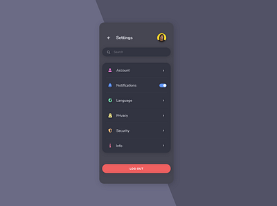 Daily UI 007 - Settings app dailyui design ui