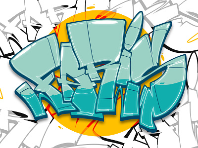 " THE NAME OF PERSON " concept design digitalart graffiti illustration old school painting typography urban art vector