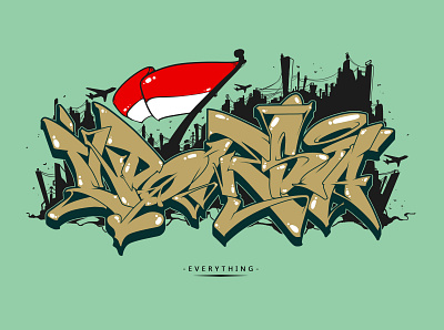 " INDONESIA for Fickos Street Wear branding concept digitalart graffiti illustration old school painting urban art vector wild style