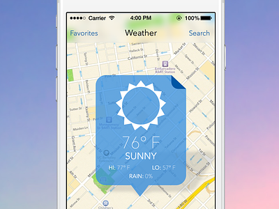 Meteo app app interface ios iphone ui design weather app