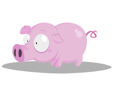 [Digital] Small pig 2d character cute digital game mobile pig vector