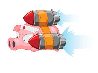 [Digital] Flying pig 2d character digital flying game mobile pig