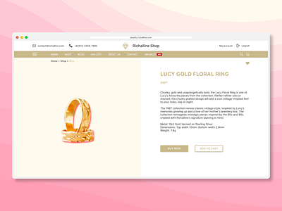 Jewelery Shop Website daily ui dailyui gold golden jewelery jewelry product product design ring rings shop store store design ui ux ui design web web design webdesign website website design