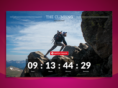 Movie Release Countdown Website countdown countdown timer daily ui dailyui documentary movie movie website movies release the climbing timer trailer trailers ui ux ui design web web design webdesign website website design