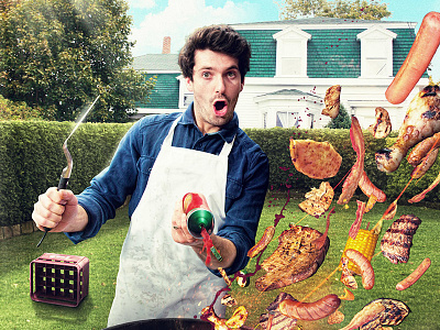 I love bbqp barbecue bbq compositing meat photoshop sun