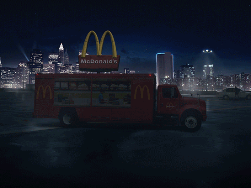 McTruck on-off city food mcdonalds night truck