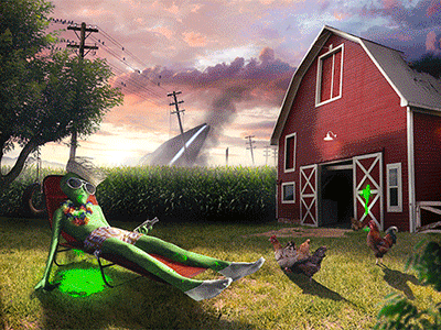 Aftearth alien barn drink farm mattepainting photoshop