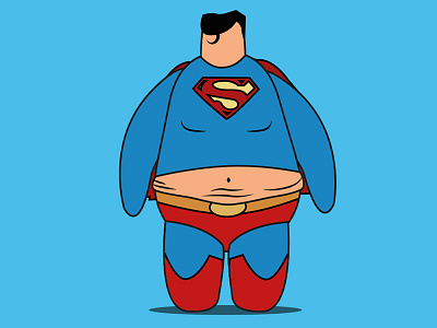 Superfat dc dc comics fat food hero illustrator superhero superman