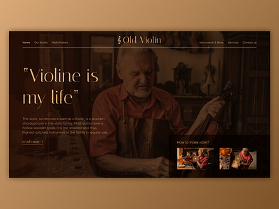 Violin Maker - UI Concept agency landing page branding design figma minimal typography ui ux vector violin violinist web