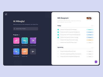 Dashboard for Task Managment dashboard ui design figma management app minimal tasks typography ui ux web