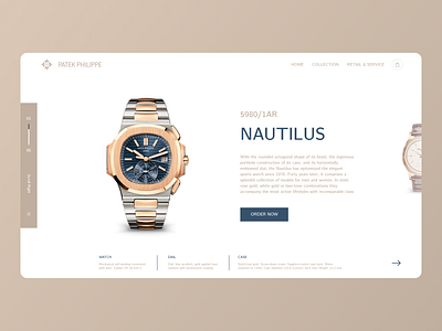 Patek Philippe - Website Concept branding design figma minimal patek typography ui ux watch watches web website